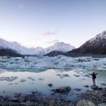 icebergs, glacial lake
